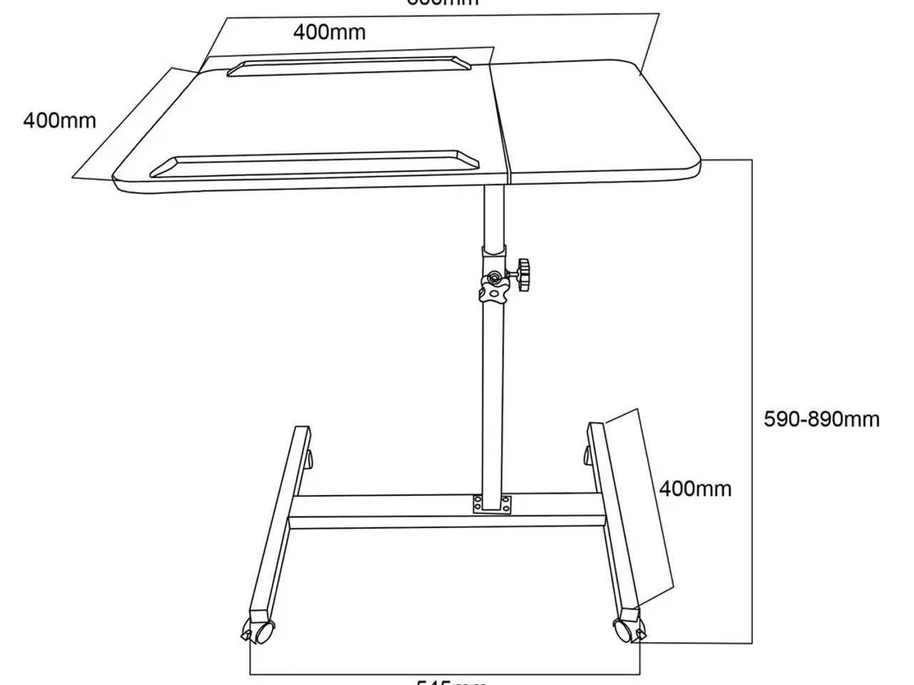 Billede 11 - Rullebord til laptop – Maclean, sort, højde 59–89 cm, 30 kg