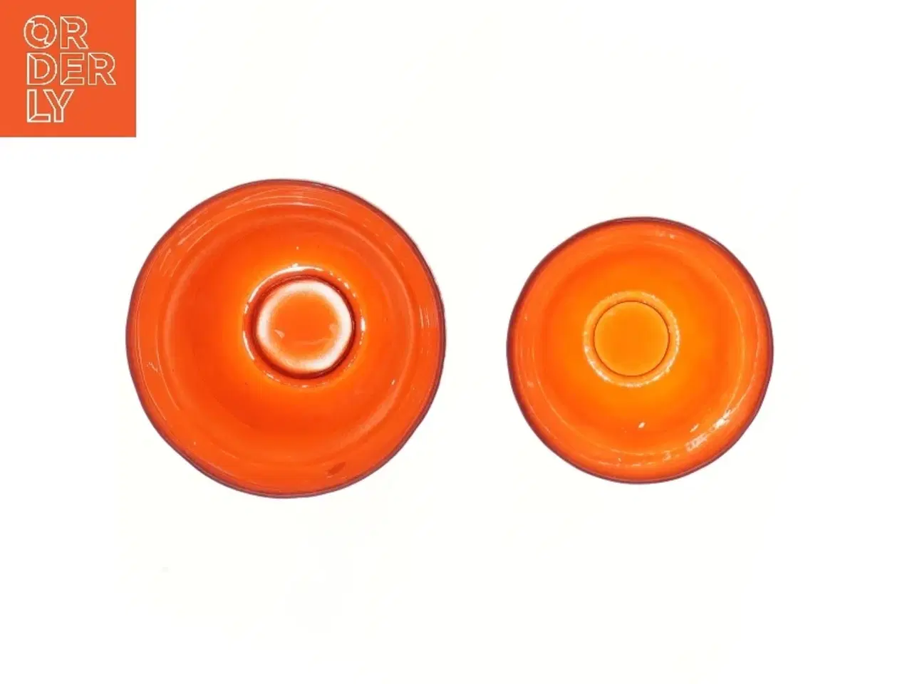 Billede 2 - Orange glasvaser (str. 2 stk Ø 13 & 11 cm)