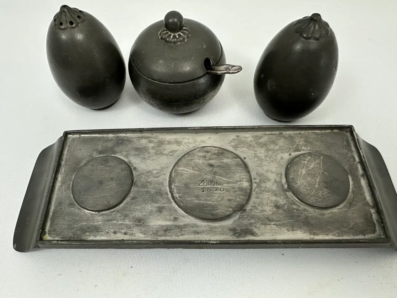 Billede 8 - Just Andersen, platmenage / Salt, Pebber, Kar