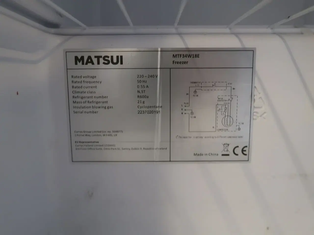 Billede 3 - Fryseskab, Matsui