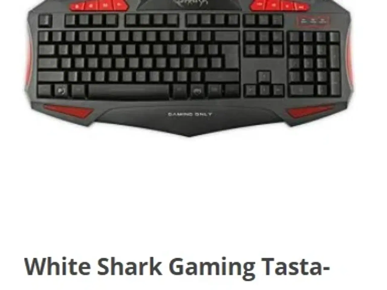 Billede 1 - 10 stk. Gaming tastaturer White Shark, Sort / Rød