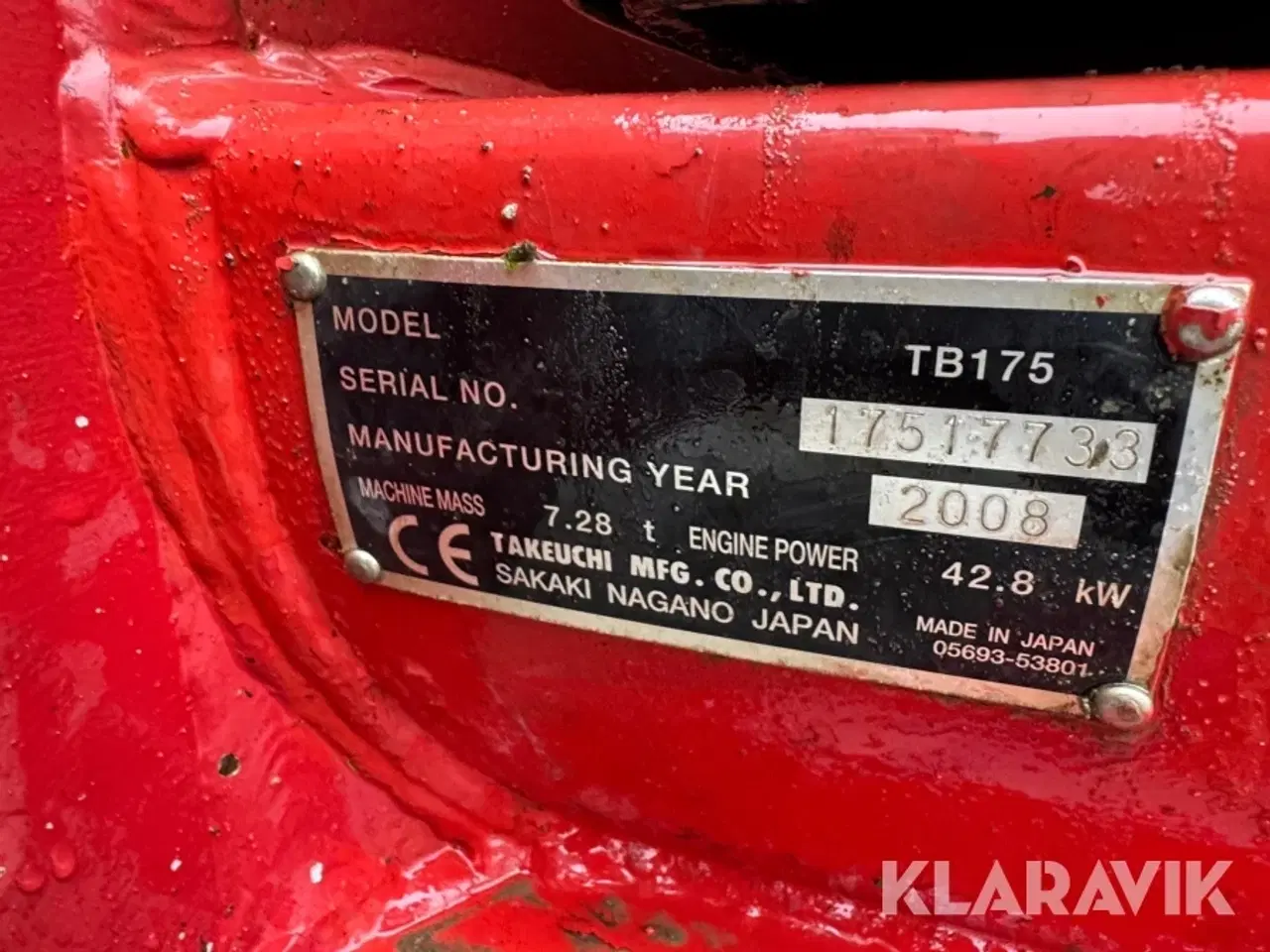 Billede 5 - Gravemaskine Takeuchi TB175
