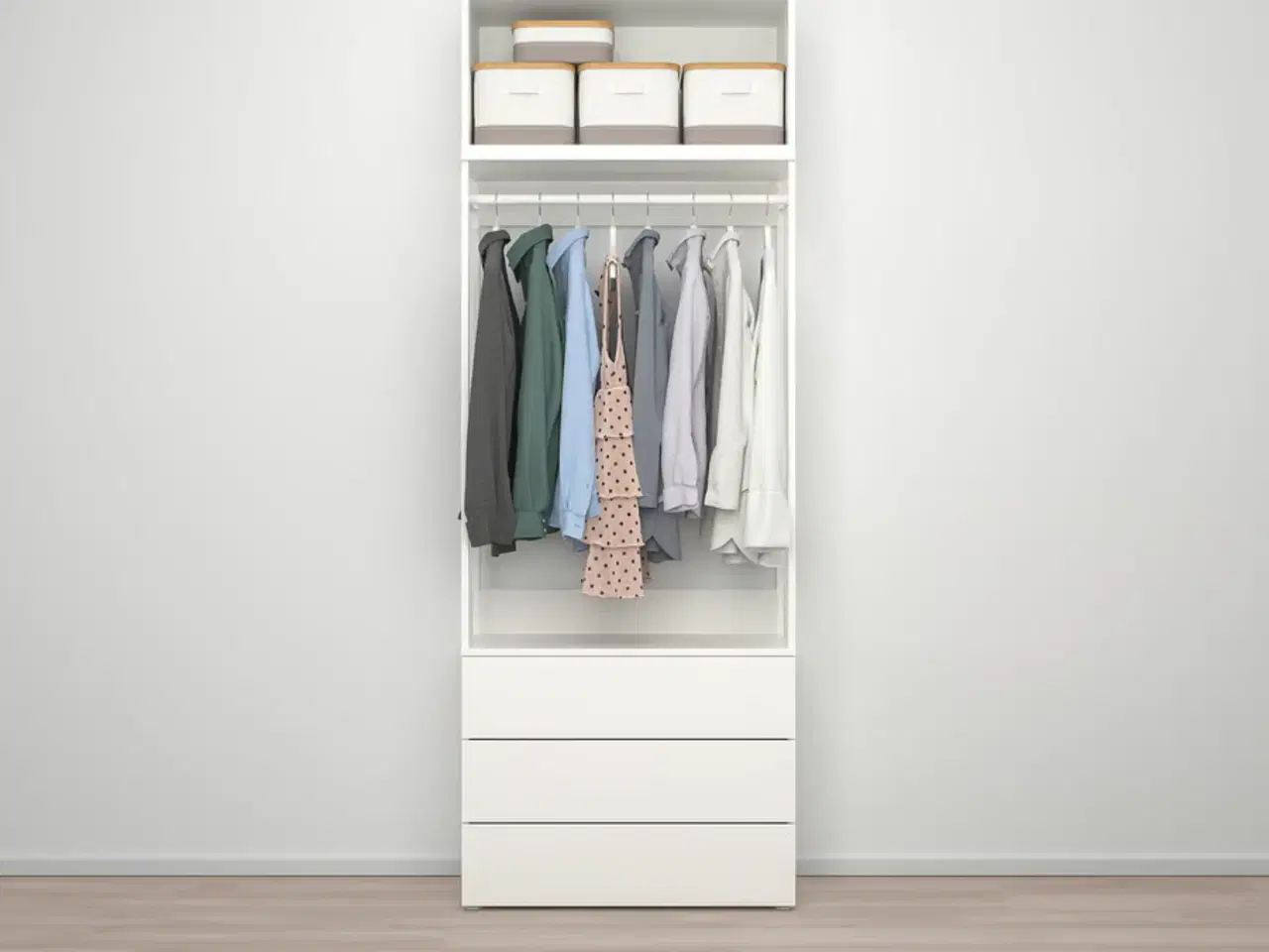 Billede 4 - Garderobe.  3 skuffer og låger Plastafra ikea
