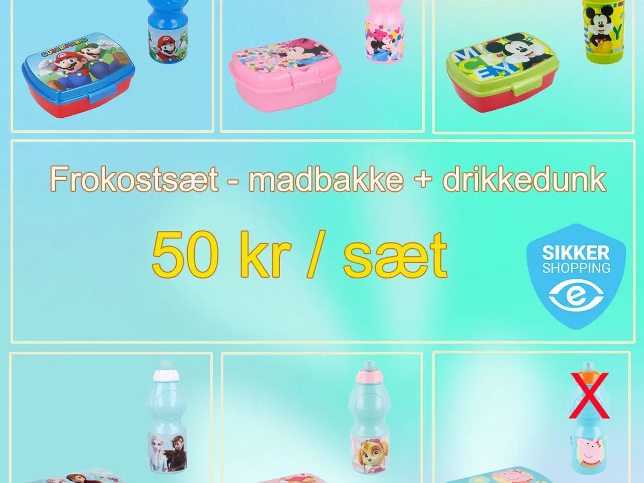 Billede 1 - Frokostsæt - madbakke + drikkedunk