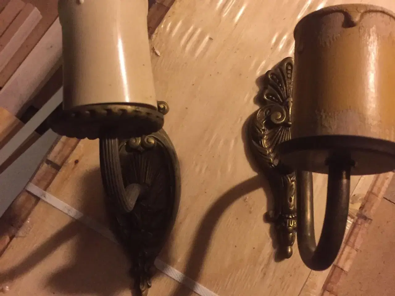 Billede 1 - 2 gamle lamper i messing