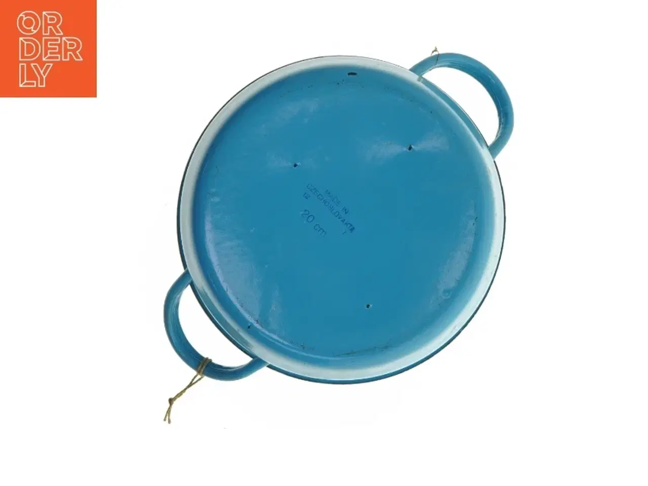 Billede 4 - Blå emaljeret gryde med låg (str. 11x20 cm)