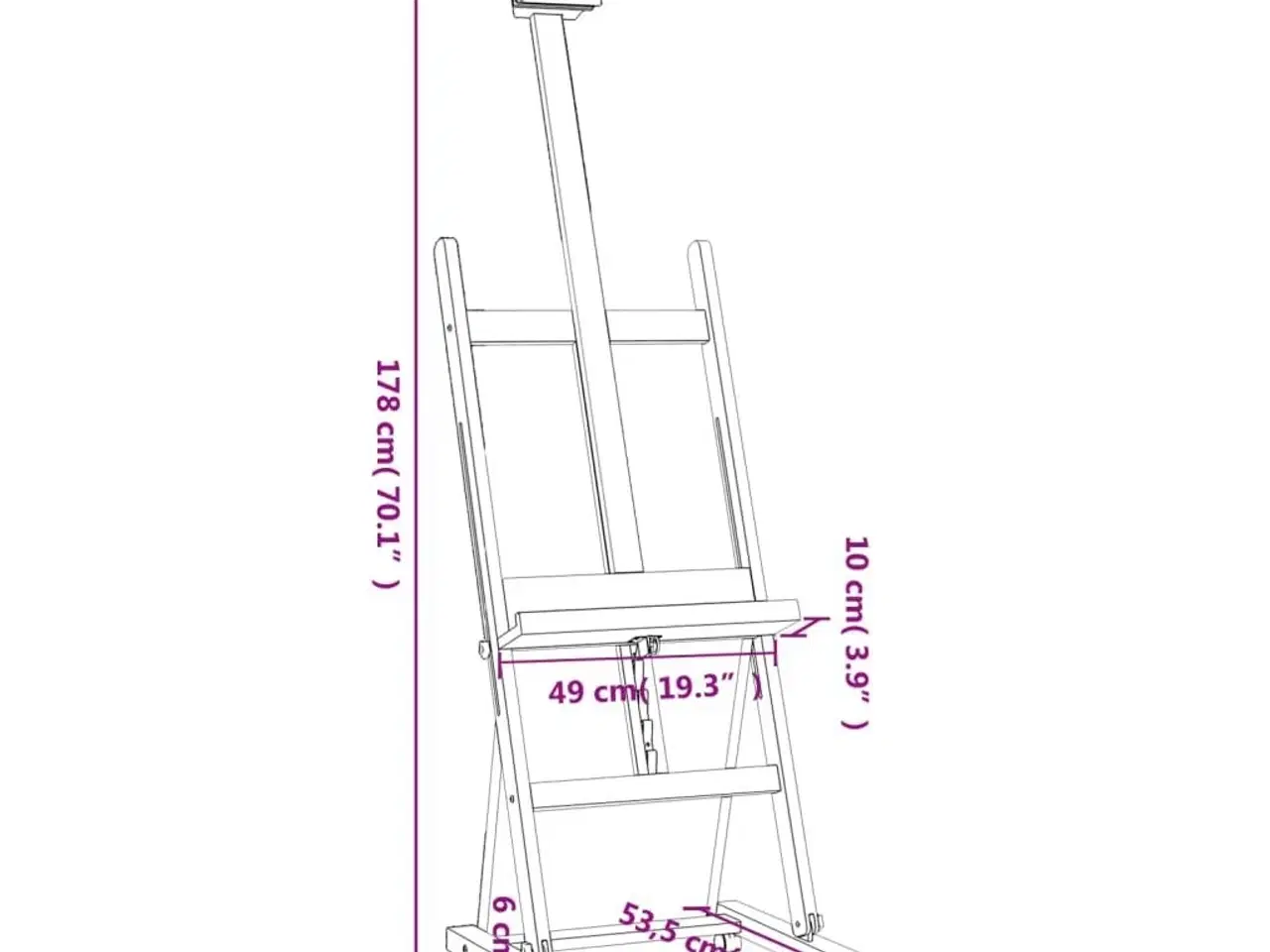 Billede 8 - Staffeli 55x53,5x178 cm massivt bøgetræ