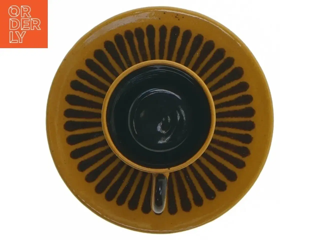 Billede 4 - Retro Kaffekop med underkop (str. Tallerken. ø. 11,5 cm. kop. ø. 5,5 cm. længde. 5,5 cm)