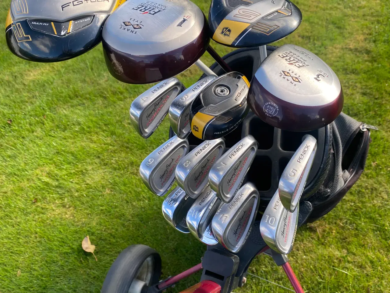 Billede 3 - 2 x golfsæt, bærebag, vognbag og vogn. 