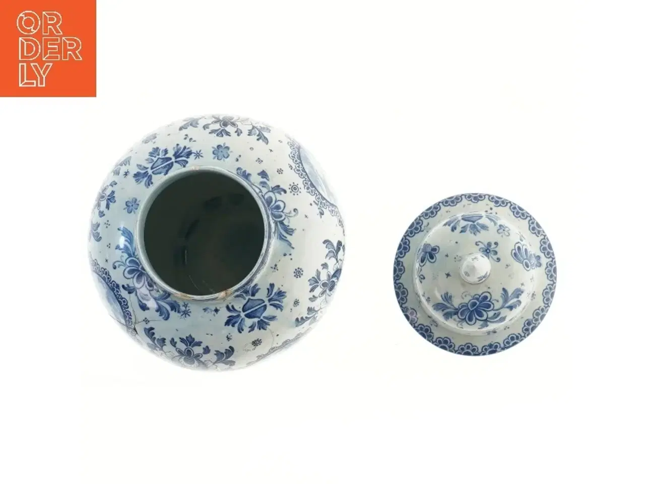 Billede 2 - Porcelænskrukke med låg (str. 27x16 cm)