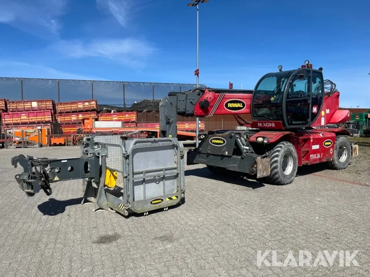 Billede 1 - Rotations Teleskoplæsser Magni RTH5.26 S med kranspil mandskabskurv gafler kranarm