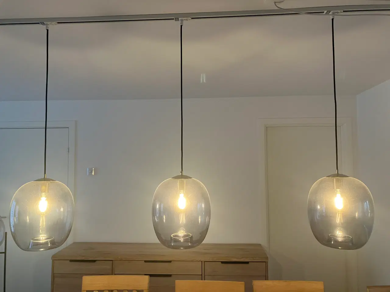 Billede 3 - Lampe sæt i røgfavet glas