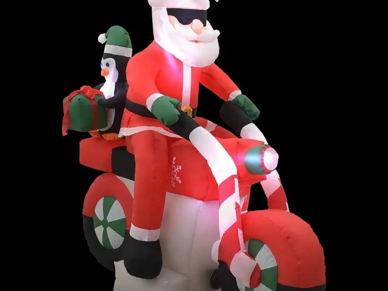 Billede 3 - Oppustelig julemand på motorcykel LED IP44 160 cm