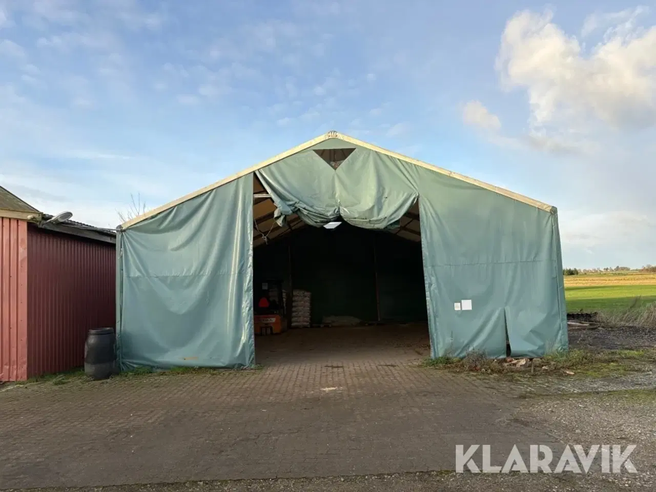 Billede 3 - Lagertelt med pressening Helge Frandsen galvaniseret stålspær