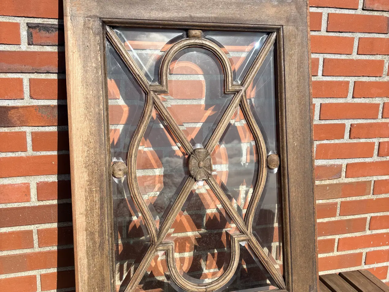 Billede 5 - Unik antik egelåge med fasetslebet glas – 92x66 cm