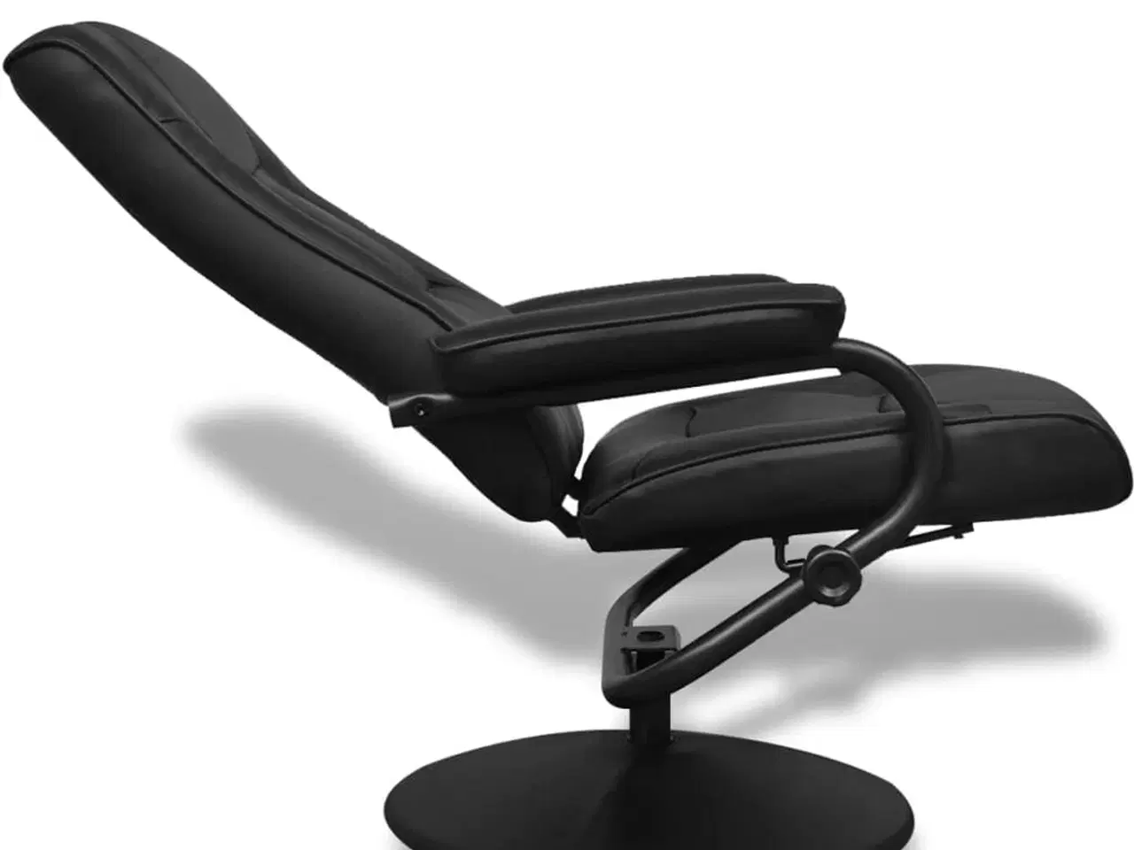 Billede 3 - Tv-stol med fodskammel sort kunstlæder