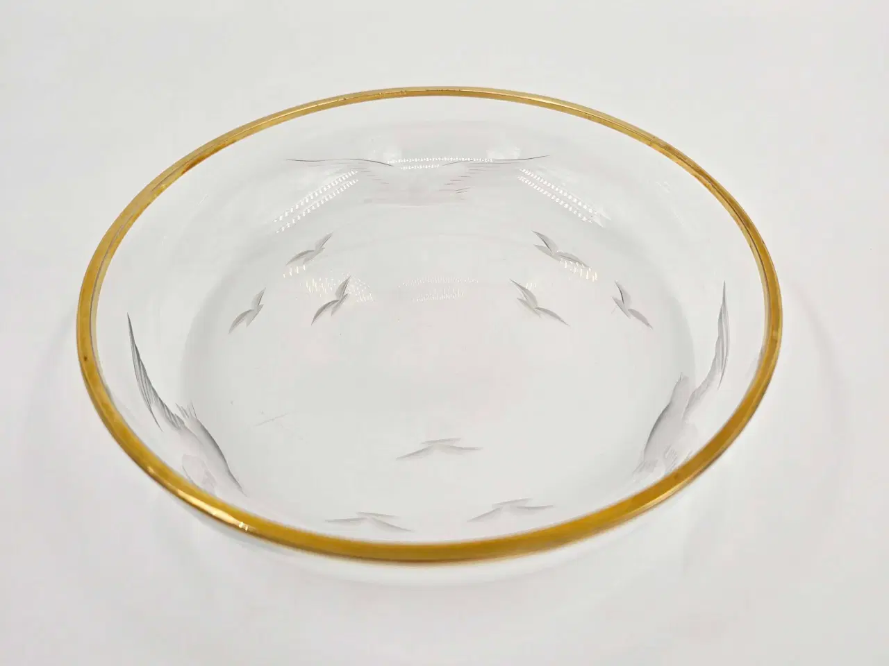 Billede 7 - Mågeglas isasiet med guldkant Lyngbyglasværk