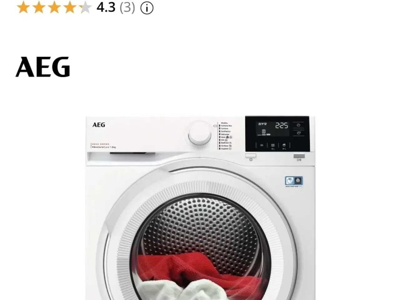 Billede 1 - AEG 8 kg’s tørretumbler sælges pga flytning 