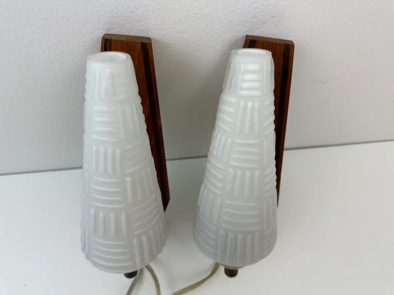 Billede 7 - Teak retro lampe m. opalglas