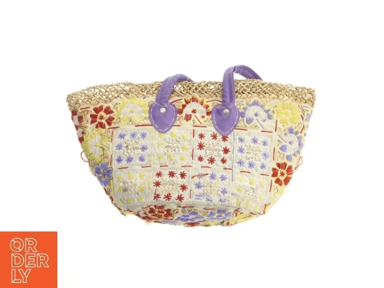 Billede 6 - Stråtaske med blomsterdesign (str. 50x30 cm)
