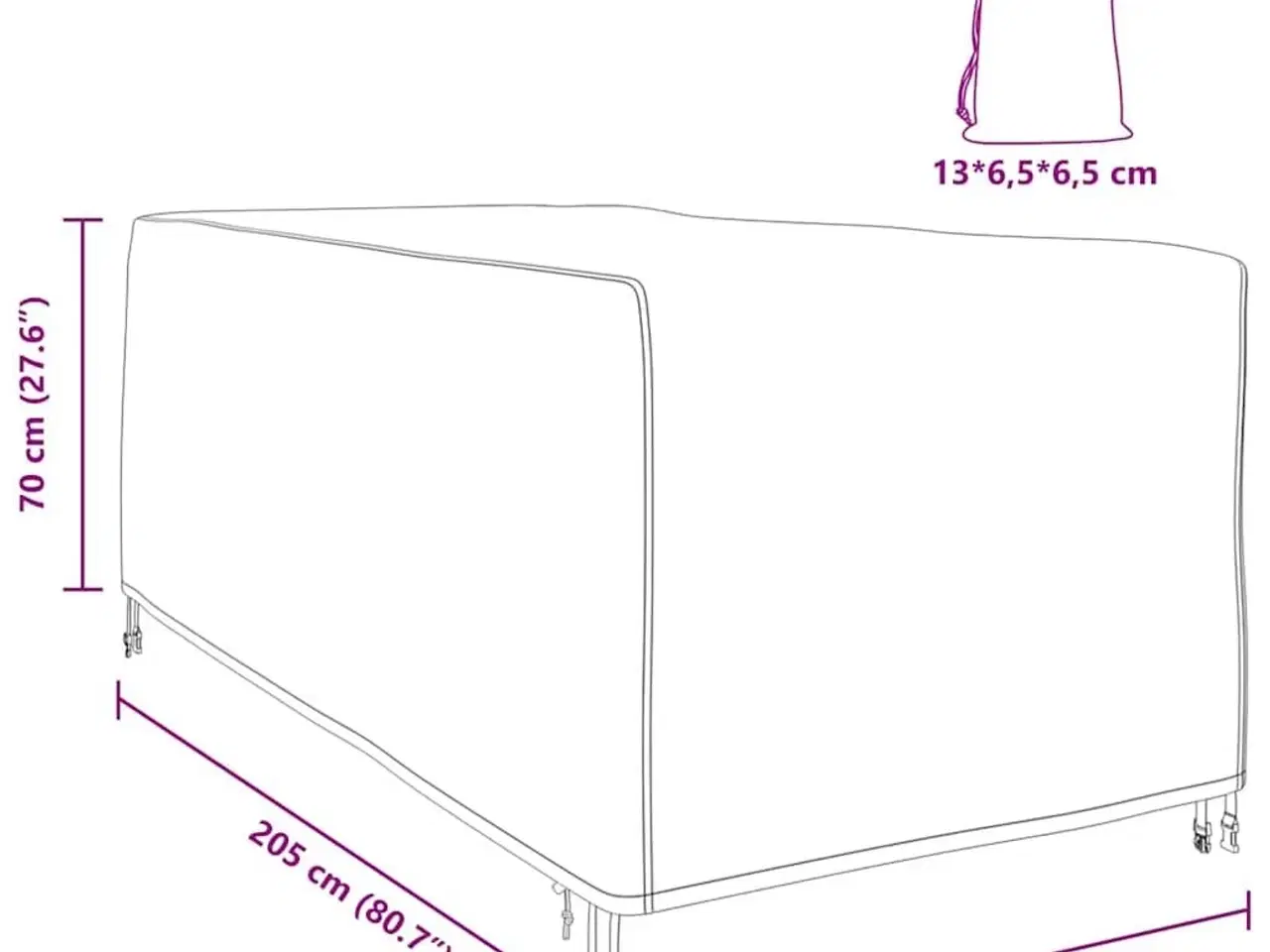 Billede 10 - Overtræk til havemøbler 205 x 100 x 70 cm 210D Oxford Stof