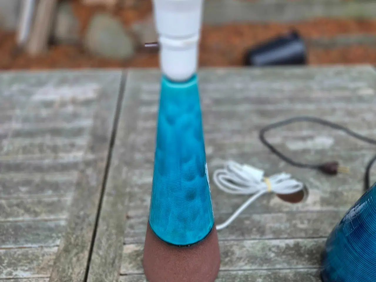Billede 4 - Keramikbordlamper med smuk turkis glasur