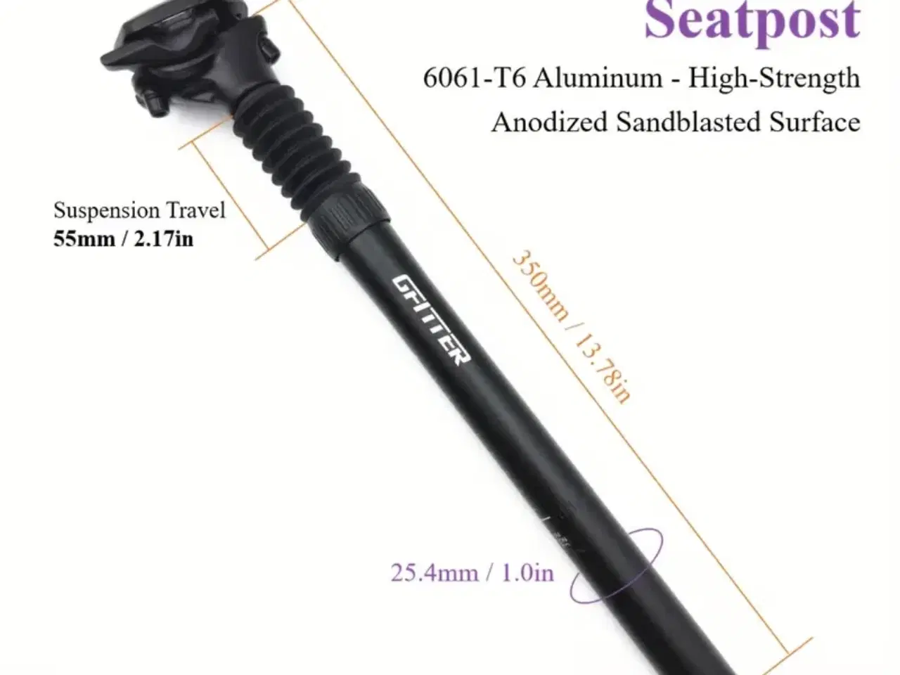 Billede 3 - Saddelpind med affjedring 25,4 mm