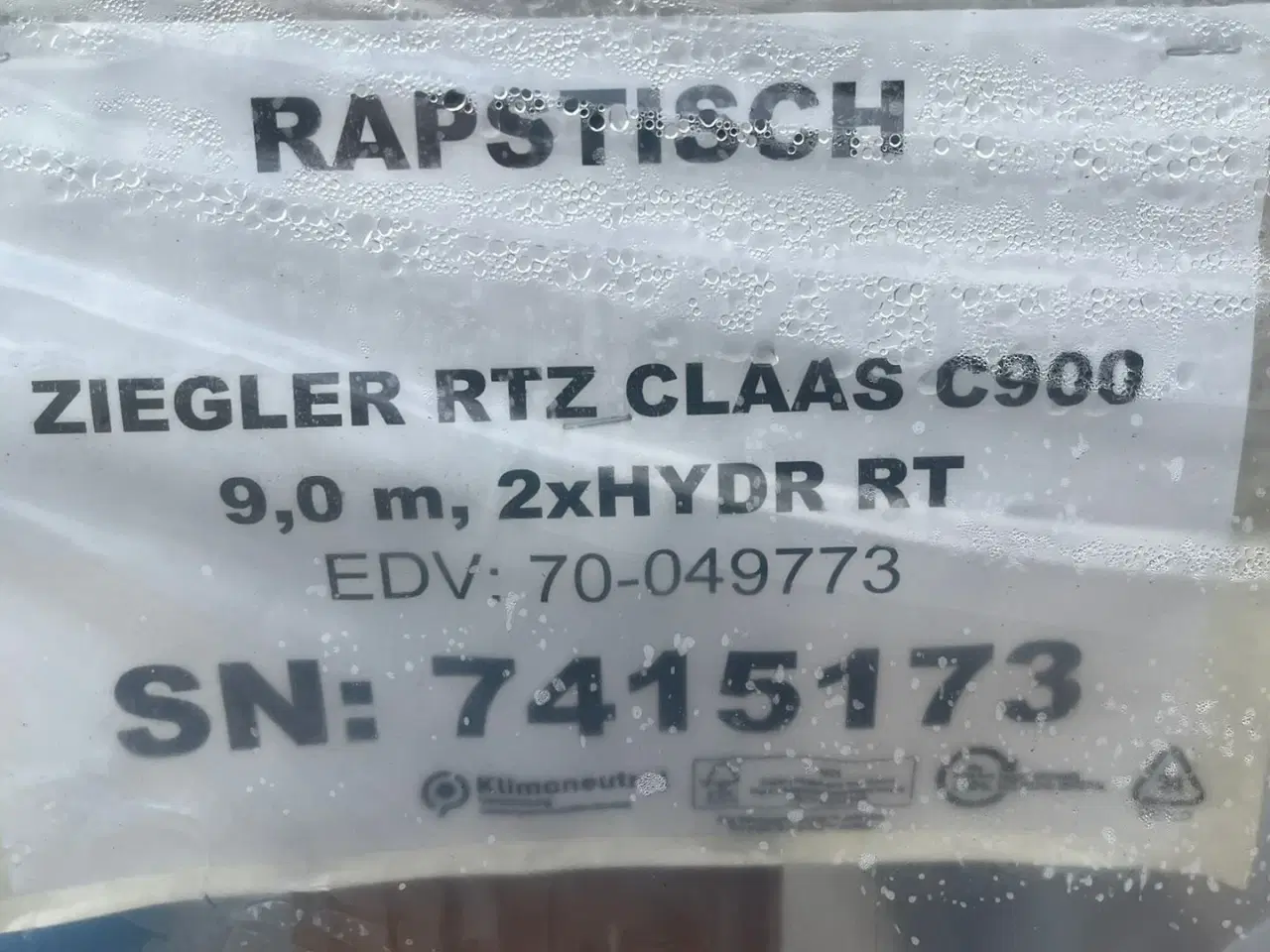 Billede 9 - CLAAS 9000mm raps fortsats bord til Claas C900 med sideknive