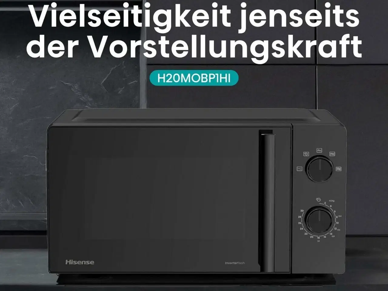 Billede 2 - Mikrobølgeovn Hisense H20MOBP1HI 20 L - Sort, 700 W