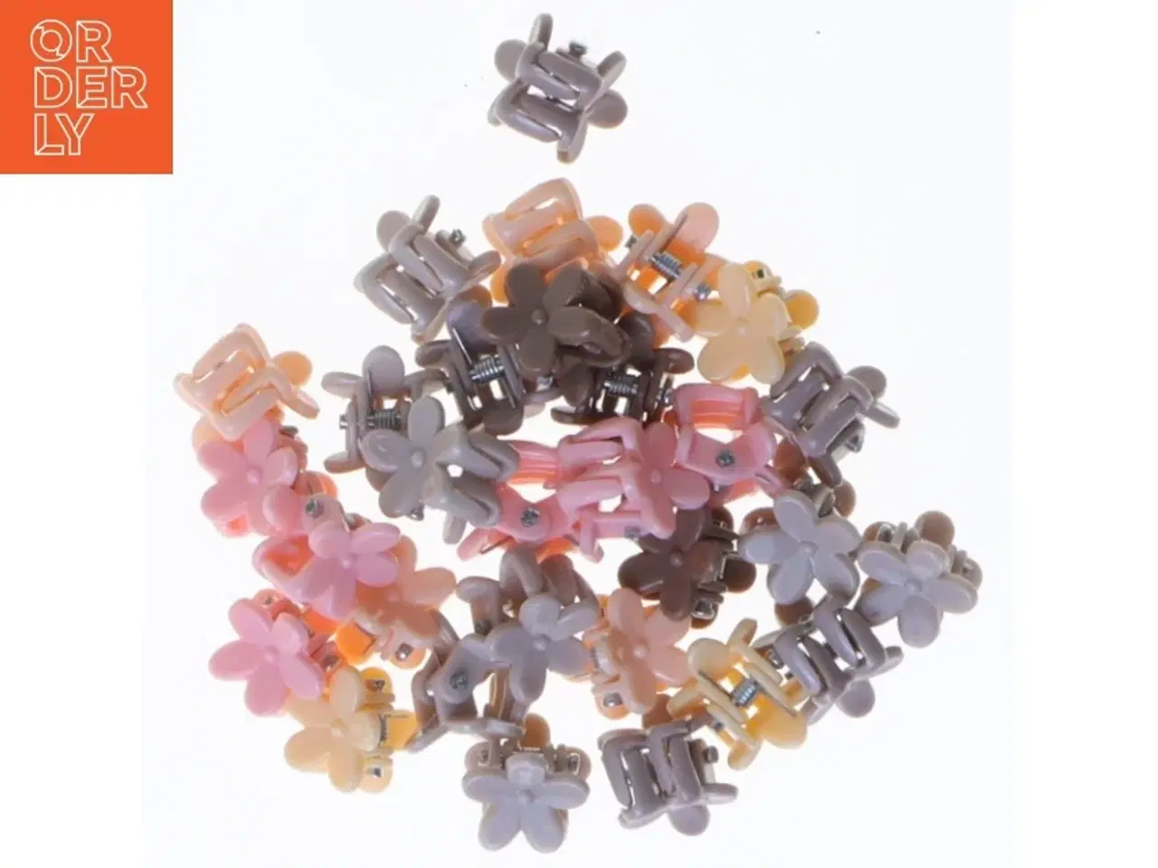 Billede 2 - Farverige hårklemmer i blomsterform, 30 styk (str. 30 styk)