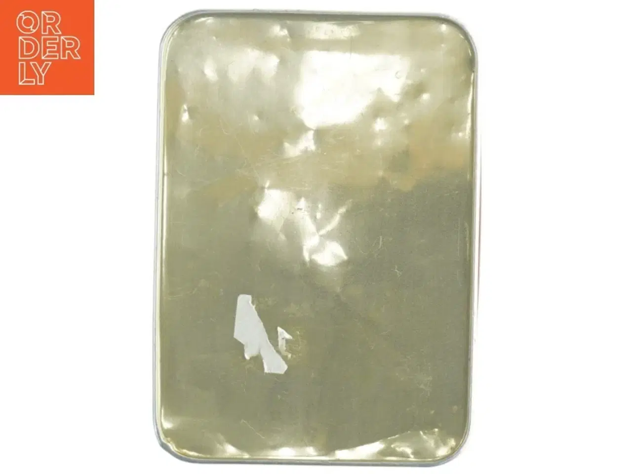 Billede 3 - Dekorativ metalæske med landskabsmotiv (str. 19,5 x. 13,5 cm)