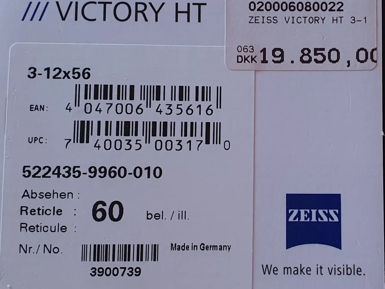 Billede 1 - Zeiss Victory HT 3-12×56