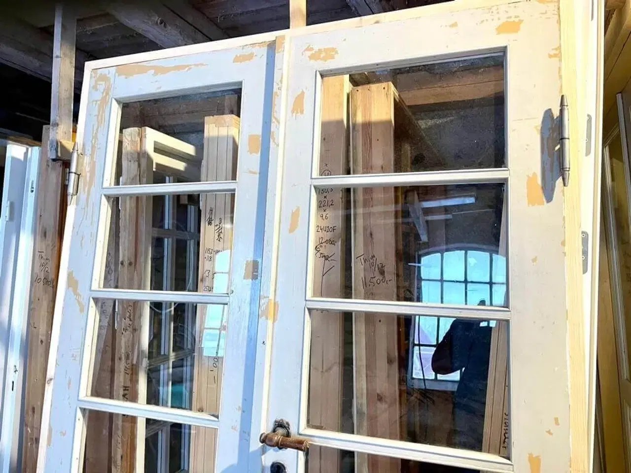 Billede 3 - Original, fransk dobbeltdør m. ny karm