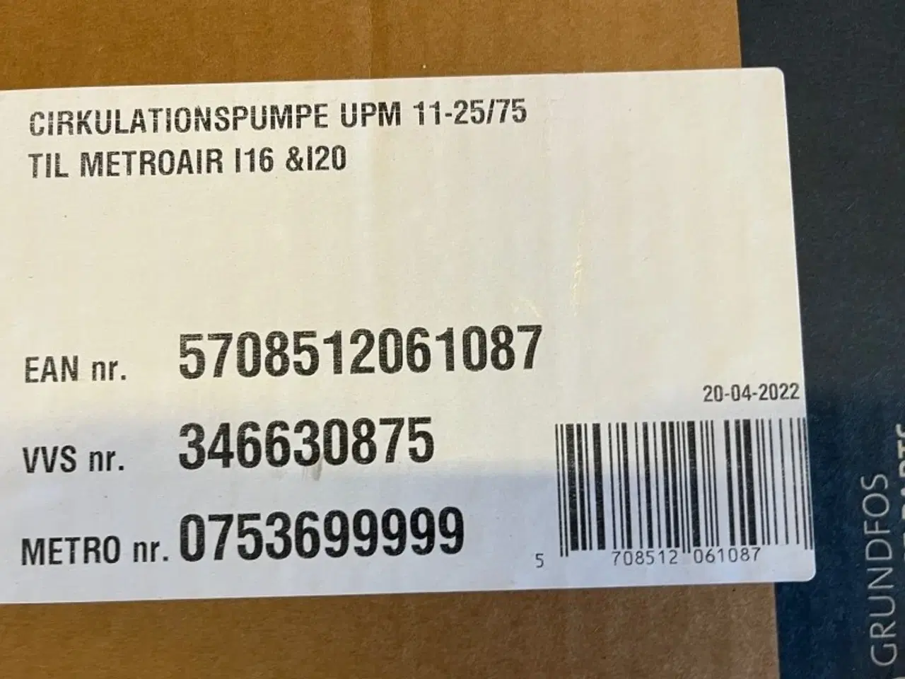 Billede 3 - Grundfos UPM 11-25/75 Cirkulationspumpe