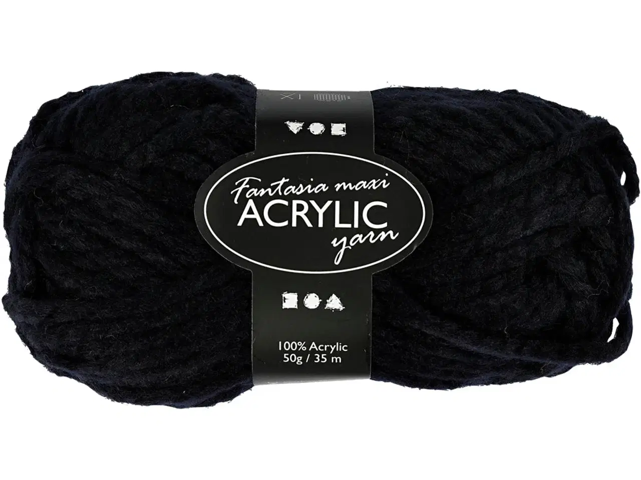 Billede 1 - Fantasia Polyacrylgarn, L: 35 M, Maxi, sort, 50 g/ 1 ngl.
