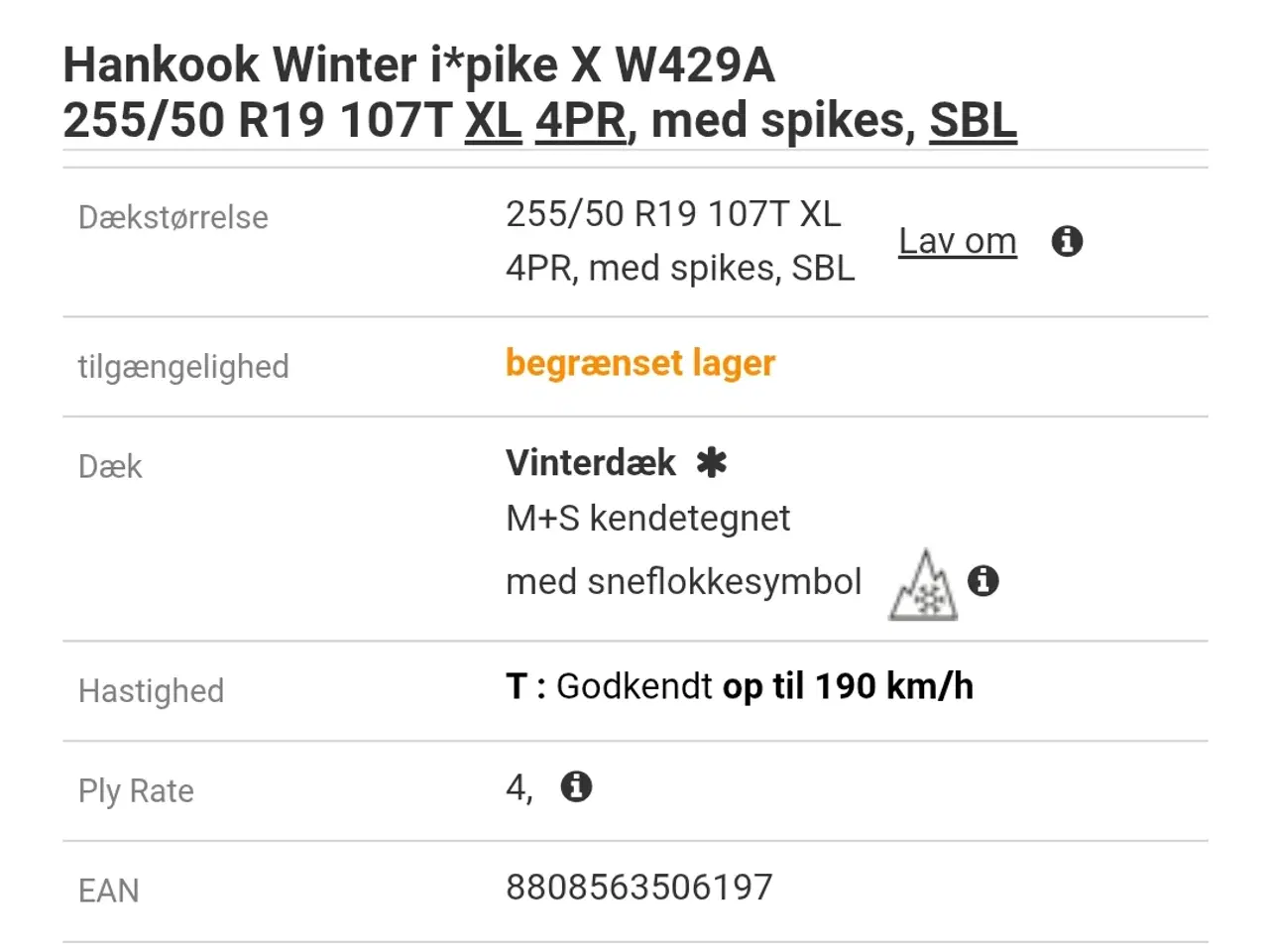 Billede 1 - Vinterdæk 19"