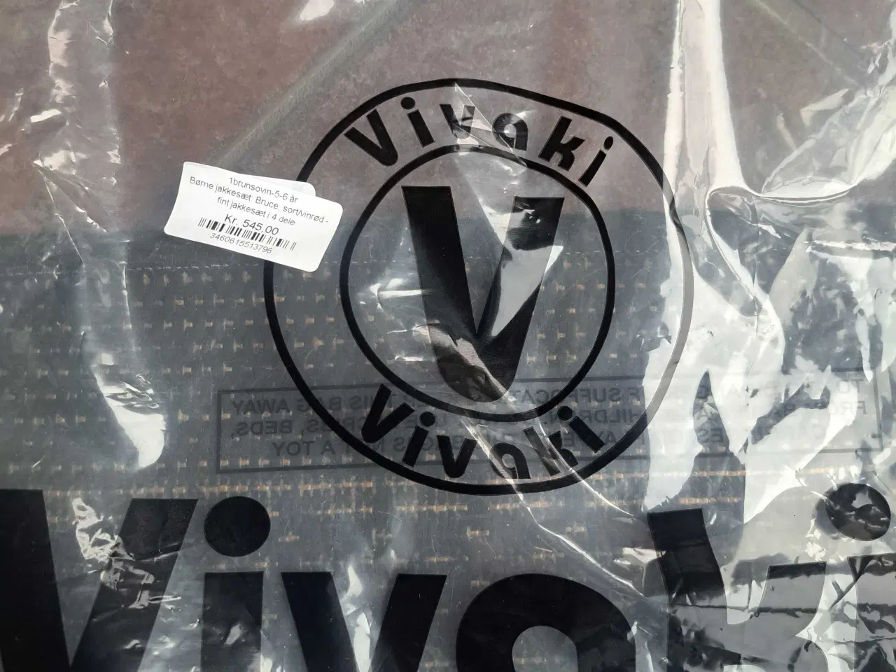 Billede 2 - Børnejakkesæt str 5-6 år. Sort/ vinrød