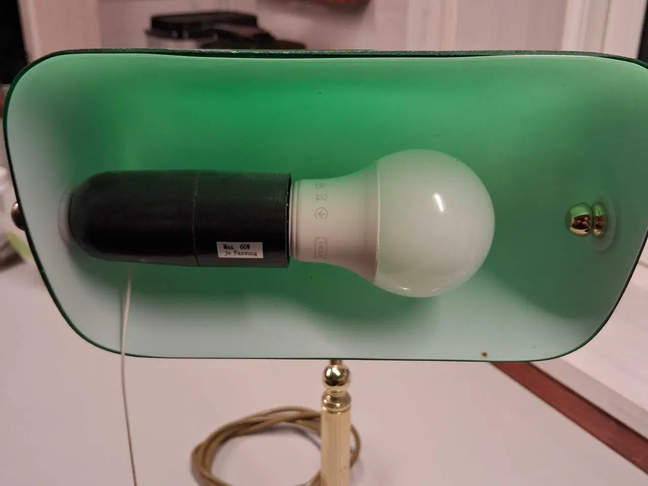 Billede 4 - Bordlampe "Banker's" m grøn skærm.