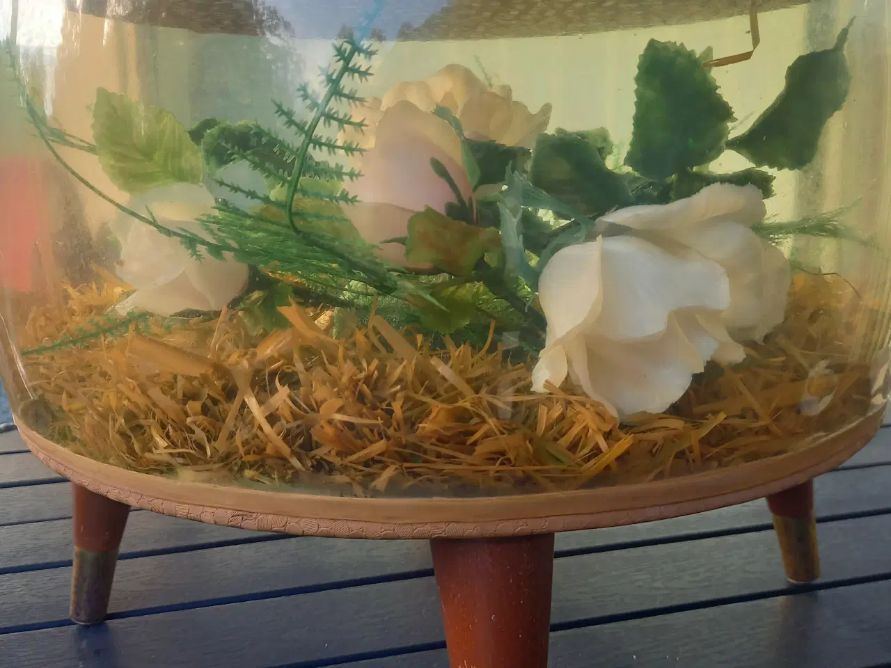 Billede 4 - Vintage fodskammel med Blomster opsats 