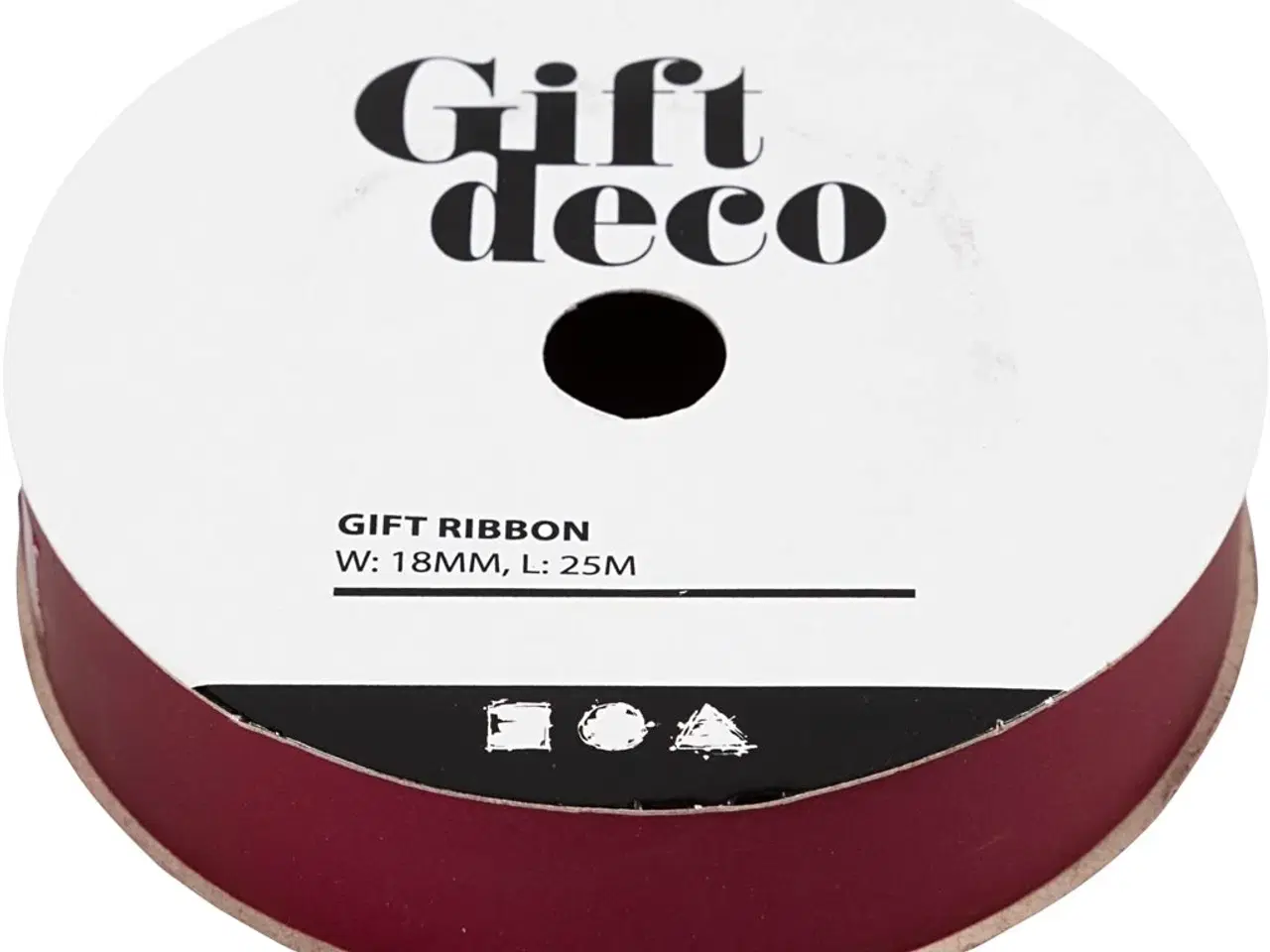 Billede 1 - Mat Rødt Gavebånd 18 mm x 25 m - Elegant Indpakning
