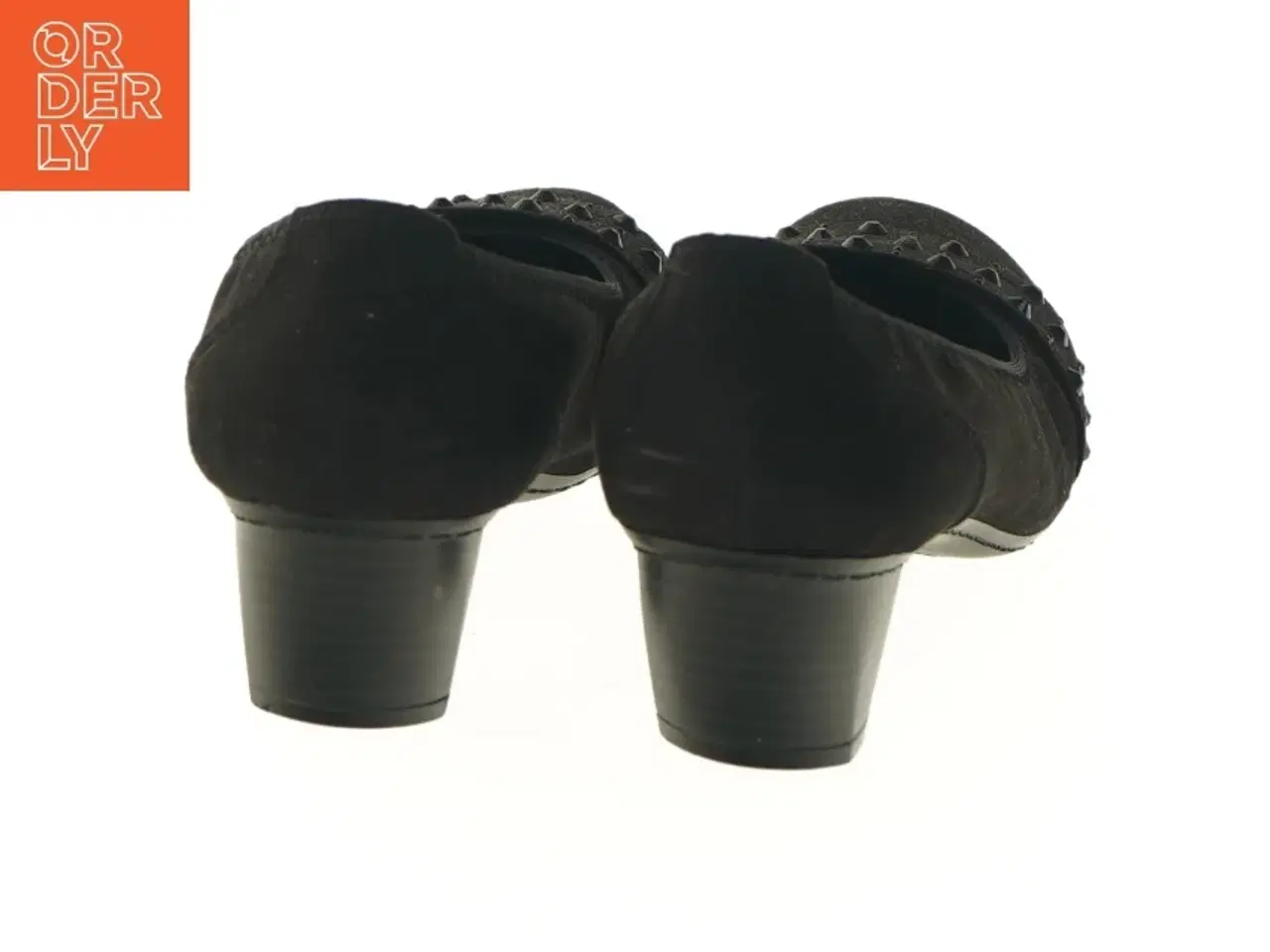 Billede 6 - Sorte damesko med hæl og pynt fra Sprox (str. 37 )