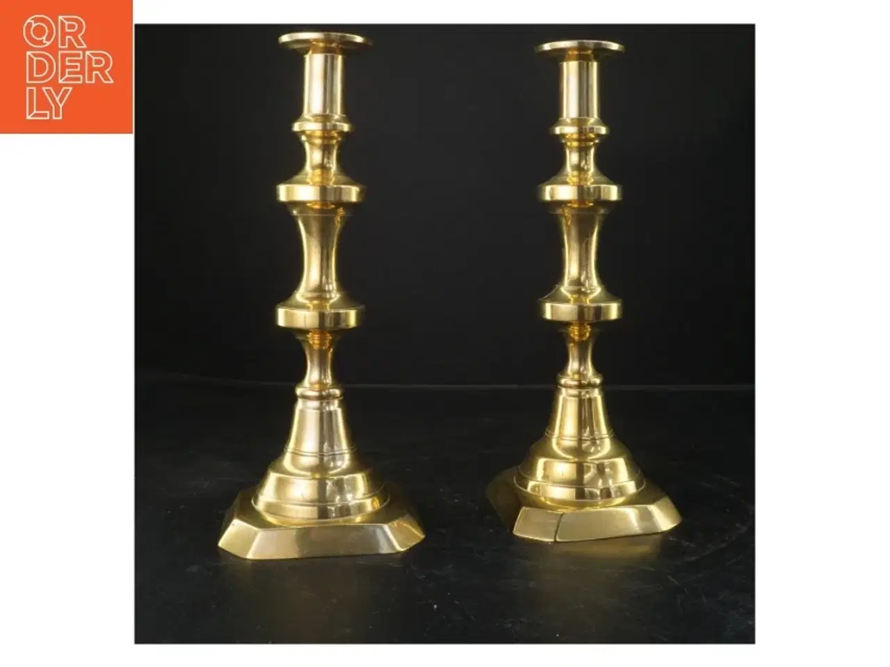 Billede 1 - Messing lysestager (str. 31 cm)