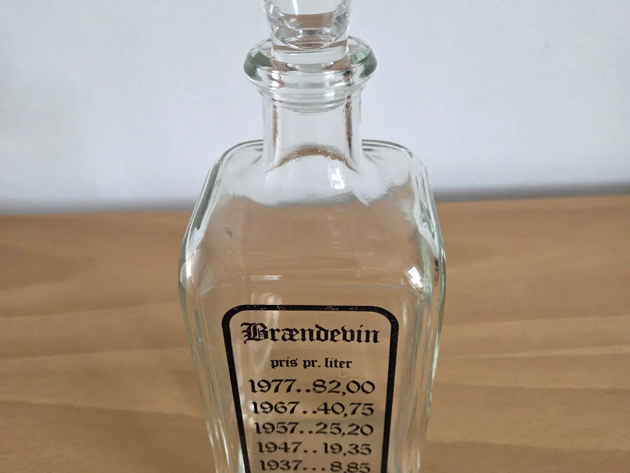 Billede 1 - Brændevin 1907-1977 glasflaske med prop 