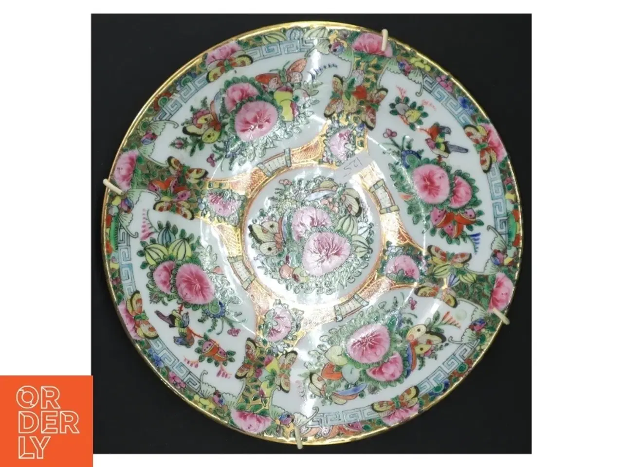 Billede 1 - Håndmalet porcelænsplatte (str. 23 cm)