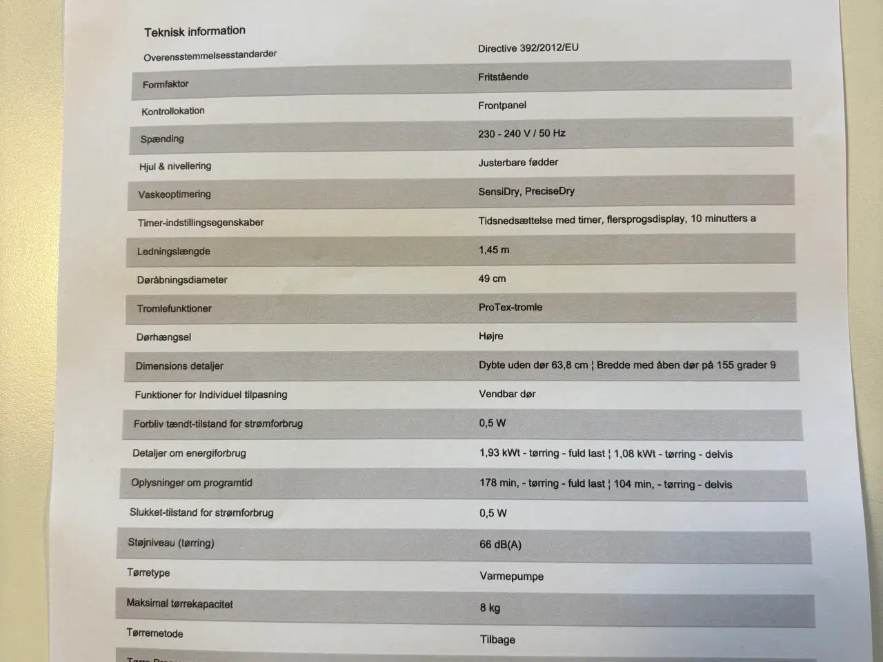 Billede 5 - AEG tørretumbler fra røg- og dyrefrit hjem
