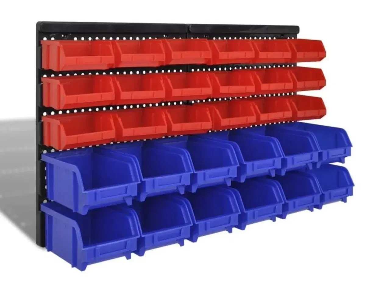 Billede 1 - Vægmonteret opbevaringssæt til værkstedet 30 stk. blå og rød