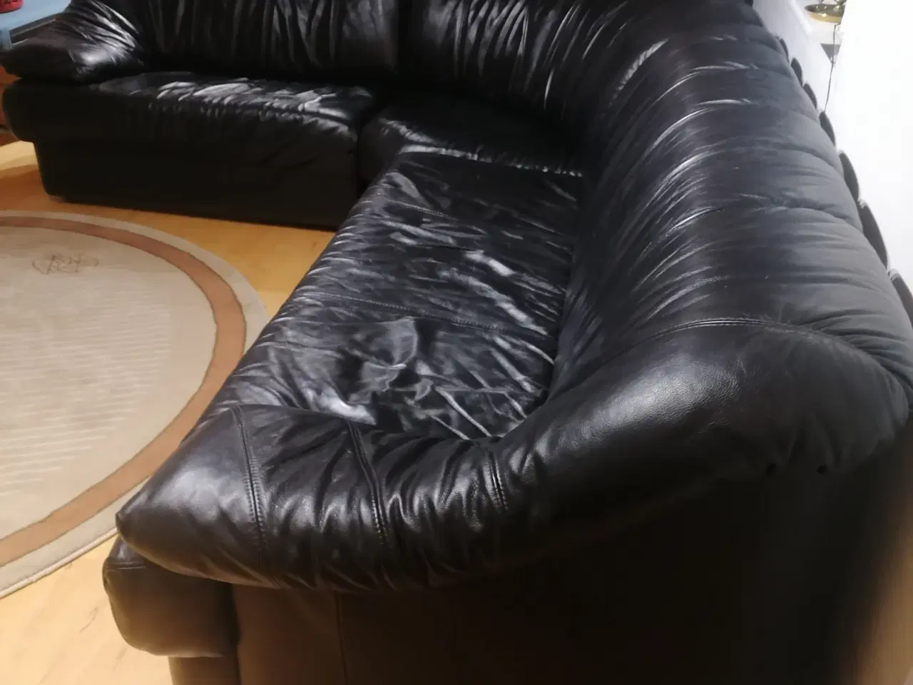 Billede 1 - Lædersofa sort, mrk. Nicoletti