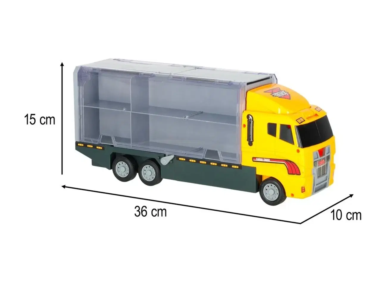 Billede 11 - Legetøjslastbil transporter med affyringsrampe + 6 metal byggemaskiner