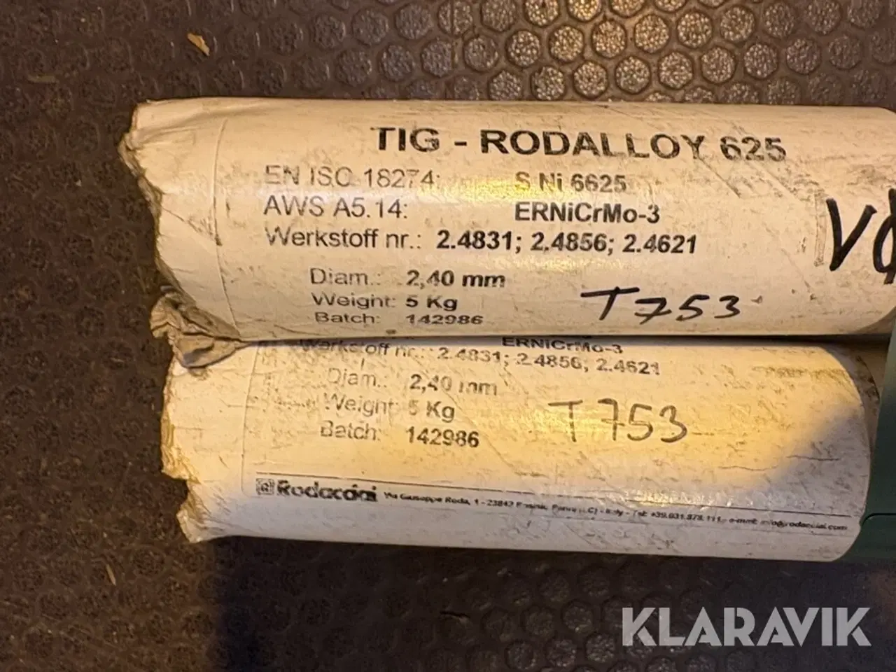 Billede 3 - Svejsetråd RODACIAI Tig - rodalloy 625 - 3 ruller