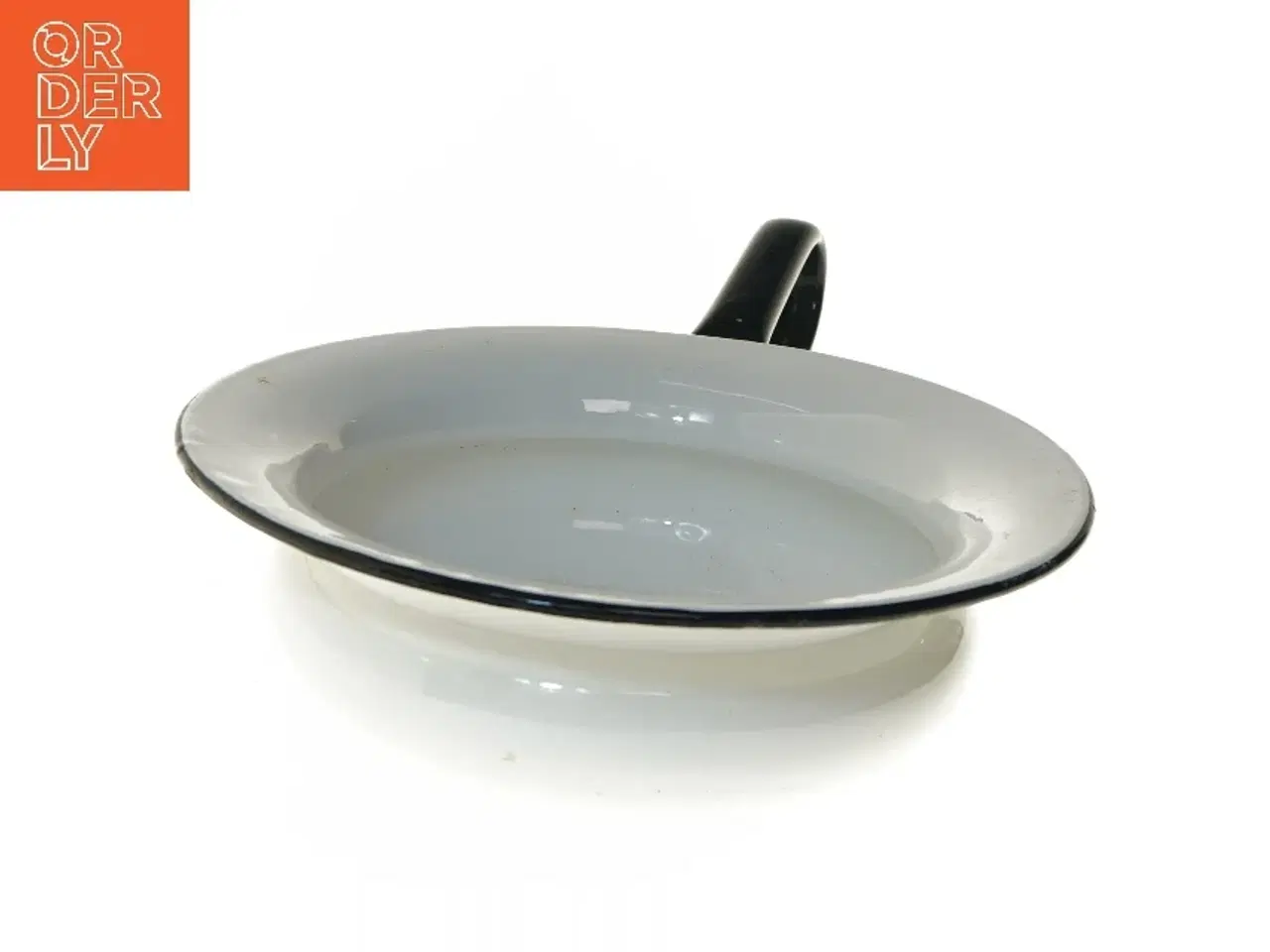 Billede 3 - Hvid emalje spand med sort hank (str. Ø 28 cm)